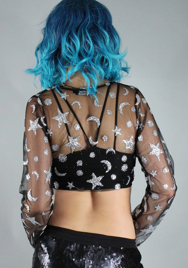 Motel Rocks Yun Star Child Crop Top Women's Festival 4 Motel Rocks Yun Star Child Crop Top Women's Festival