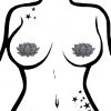 Pastease Glitter Ohm Lotus Nipple Pasties In Silver 1 Pastease Glitter Ohm Lotus Nipple Pasties In Silver