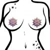 Pastease Accessories Glitter Snowflake Nipple Pasties In Lilac 2 Pastease Accessories Glitter Snowflake Nipple Pasties In Lilac