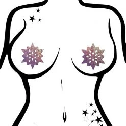 Pastease Accessories Glitter Snowflake Nipple Pasties In Lilac