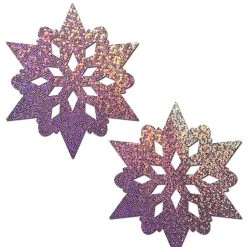 Pastease Accessories Glitter Snowflake Nipple Pasties In Lilac