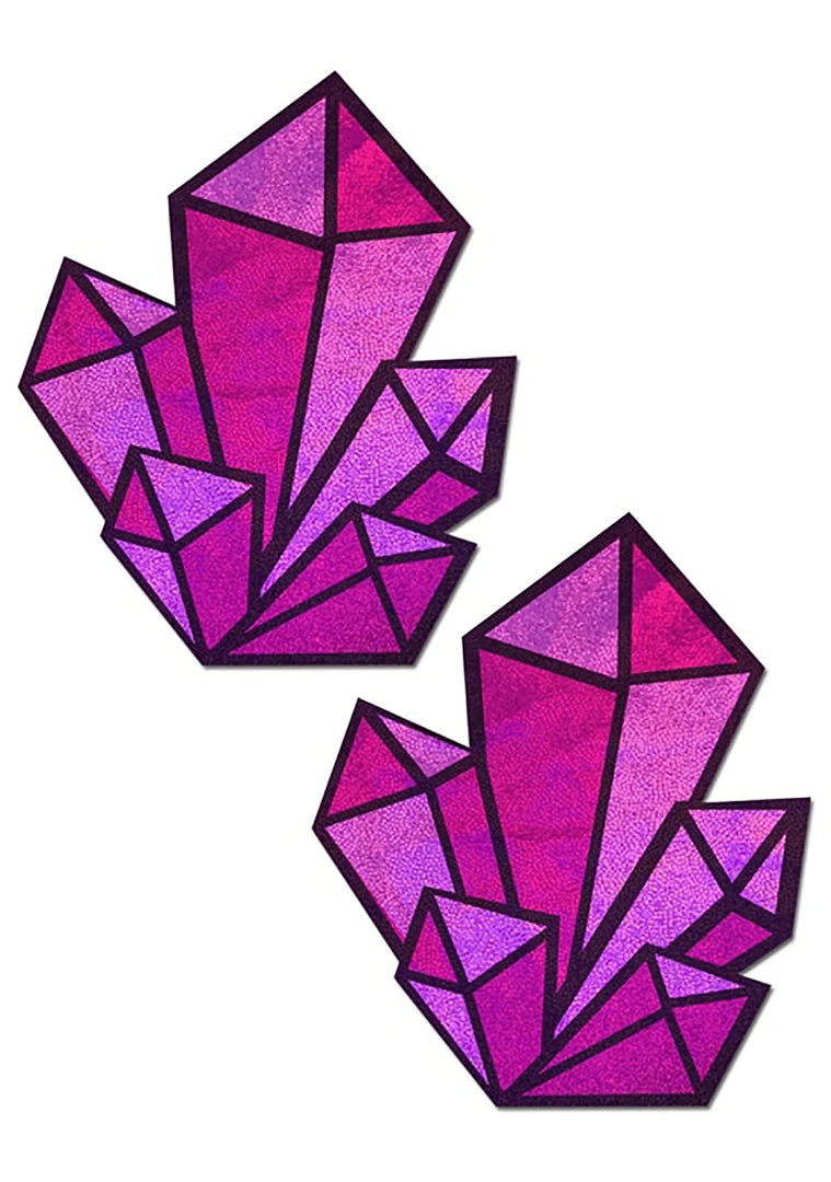 Pastease Holographic Crystal Cluster Nipple Pasties In Pink 3 Pastease Holographic Crystal Cluster Nipple Pasties In Pink
