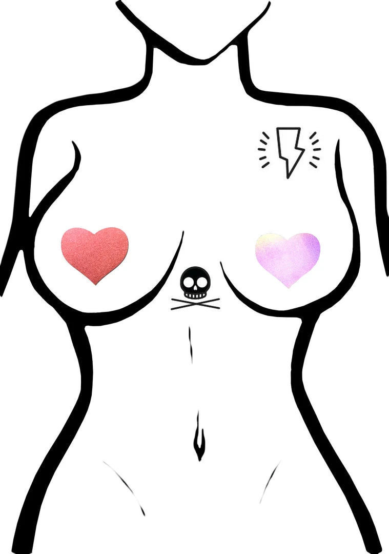 Pastease Accessories Love Reflective Heart Nipple Pasties In Red 3 Pastease Accessories Love Reflective Heart Nipple Pasties In Red