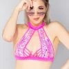 Roma Meta Babe Strappy Holographic Halter Top World Tour