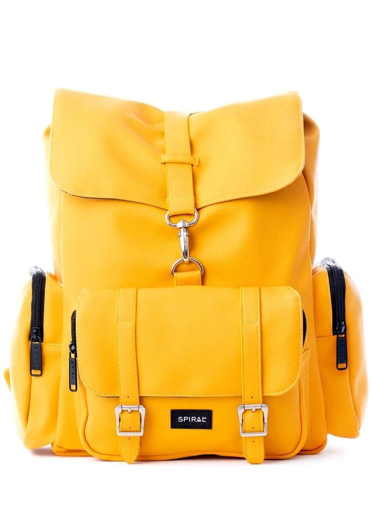 Spiral Chelsea City Backpack In Mustard Yellow 4 Spiral Chelsea City Backpack In Mustard Yellow