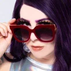 TopFoxx Coco Sunglasses In Red Velvet