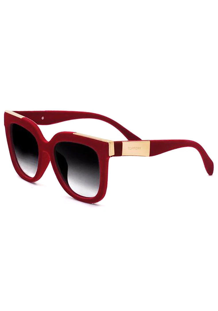TopFoxx Coco Sunglasses In Red Velvet 6 TopFoxx Coco Sunglasses In Red Velvet
