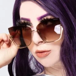 TopFoxx The Great Fantastic Vixen Sunglasses In Coffee