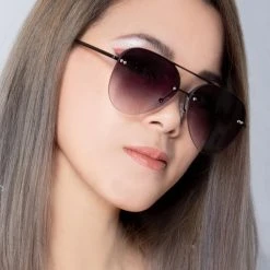 TopFoxx The Great Fantastic Megan 2 Narrow Sunglasses In Black Fade