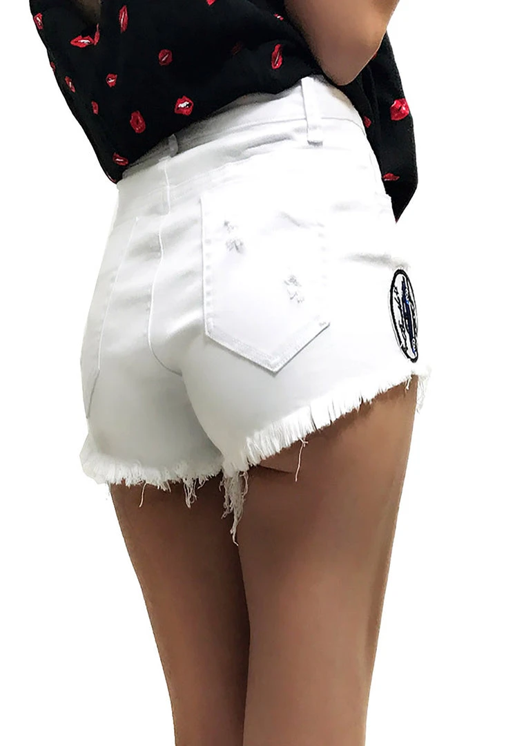 UNIQ Women's Festival Patched Denim Shorts 4 UNIQ Women's Festival Patched Denim Shorts