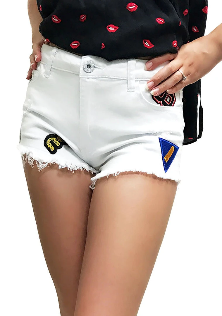 UNIQ Women's Festival Patched Denim Shorts 3 UNIQ Women's Festival Patched Denim Shorts