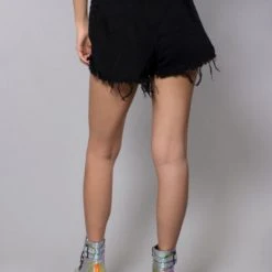 UNIQ Women's Festival Ripped Up Hi Waisted Denim Shorts