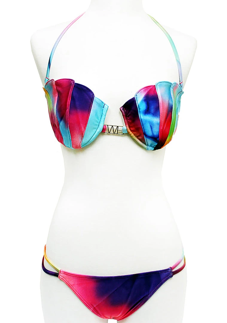 WILDFOX Swim Mermaid Dye Split String Bikini Bottom Bottoms 5 WILDFOX Swim Mermaid Dye Split String Bikini Bottom Bottoms