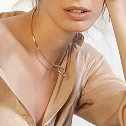 Wanderlust + Co Loop Choker In Gold Accessories 5 Wanderlust + Co Loop Choker In Gold Accessories