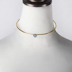 Wanderlust + Co Mia Choker In Gold/Sky