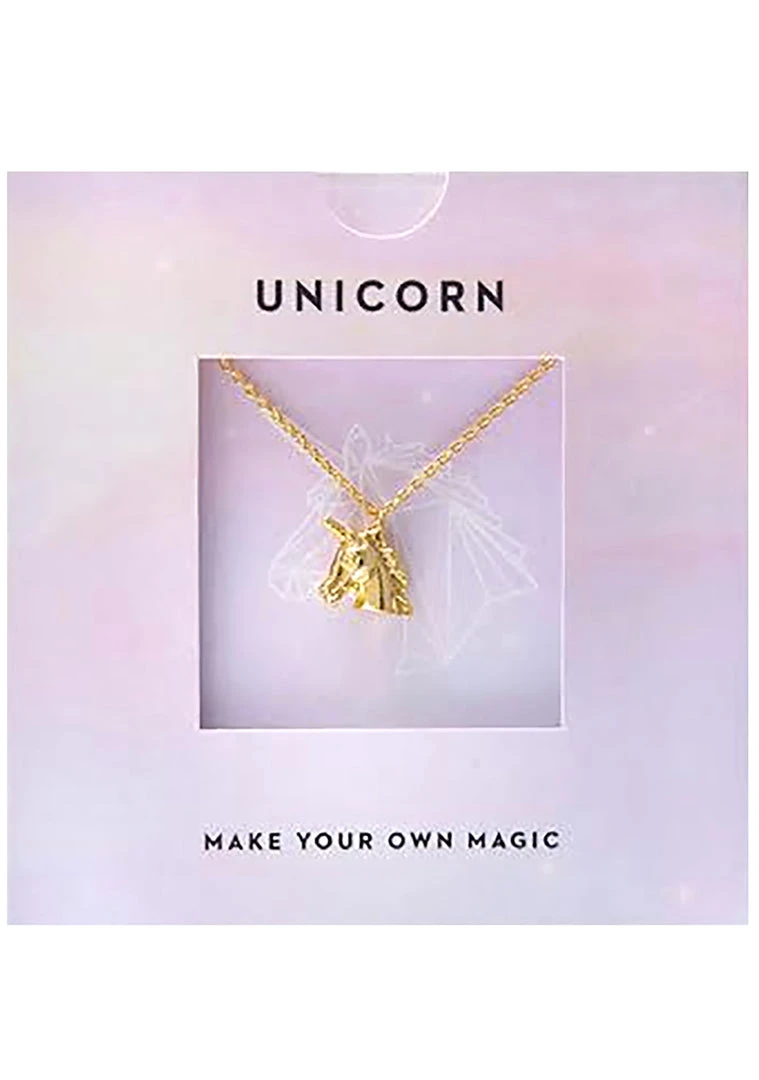Wanderlust + Co Emoji Unicorn Necklace In Gold Accessories 4 Wanderlust + Co Emoji Unicorn Necklace In Gold Accessories