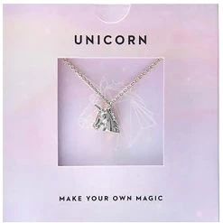 Wanderlust + Co Emoji Unicorn Necklace In Silver Accessories