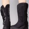 Y.R.U. World Tour Bad B Fringe Platform Boots In Black 1 Y.R.U. World Tour Bad B Fringe Platform Boots In Black