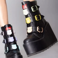 Y.R.U. The Great Fantastic Dune Lo Care Bears Platform Boots In Black