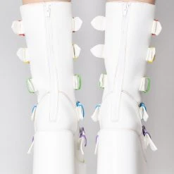 Y.R.U. Dune Rainbow Platform Boots In White Shoes 9 Y.R.U. Dune Rainbow Platform Boots In White Shoes