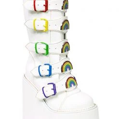 Y.R.U. Dune Rainbow Platform Boots In White Shoes 10 Y.R.U. Dune Rainbow Platform Boots In White Shoes