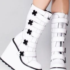 Y.R.U. Dune Strapped X Platform Boots In Storm TT