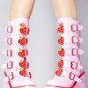 Y.R.U. Dune Strawberry Platform Boots In Pink Red 1 Y.R.U. Dune Strawberry Platform Boots In Pink Red