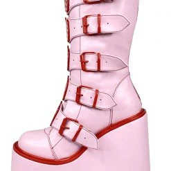 Y.R.U. Dune Strawberry Platform Boots In Pink Red 13 Y.R.U. Dune Strawberry Platform Boots In Pink Red