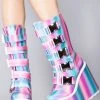 Y.R.U. Tea Room Cinema Dune Techno Platform Boots In Prizmatiq Pastel