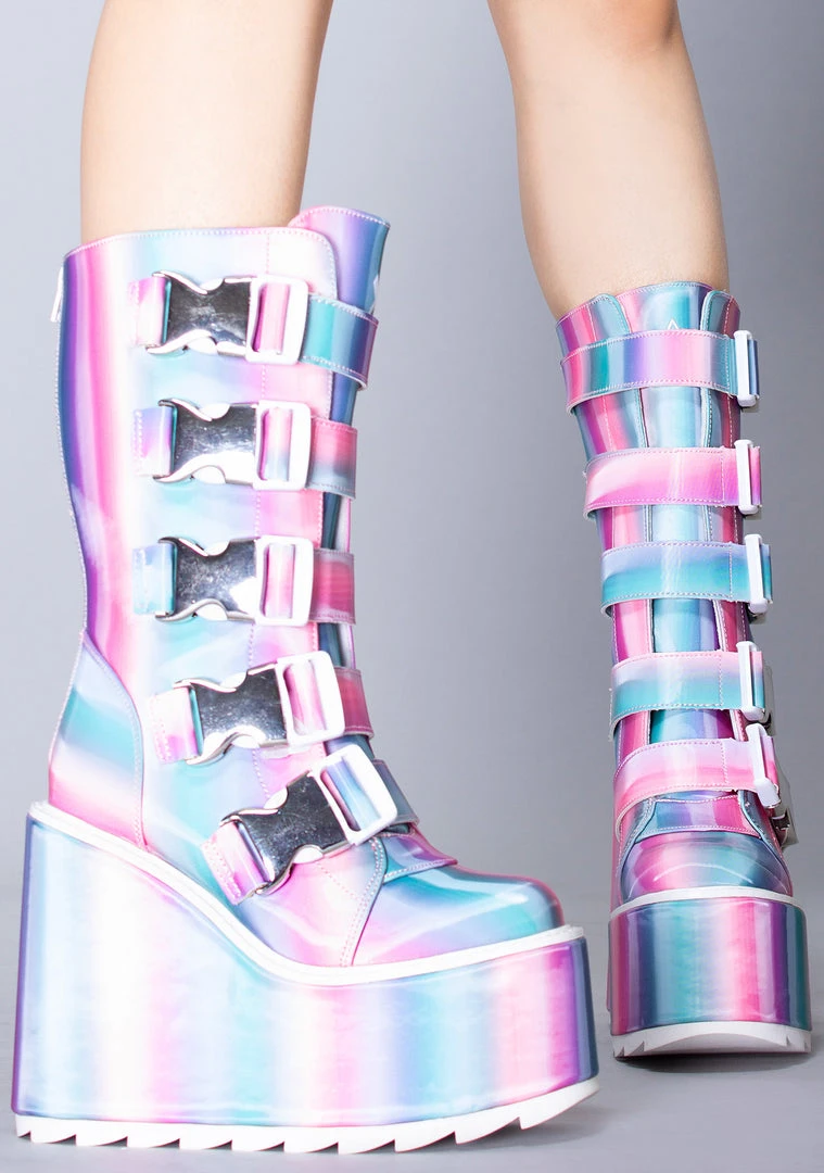 Y.R.U. Tea Room Cinema Dune Techno Platform Boots In Prizmatiq Pastel 4 Y.R.U. Tea Room Cinema Dune Techno Platform Boots In Prizmatiq Pastel