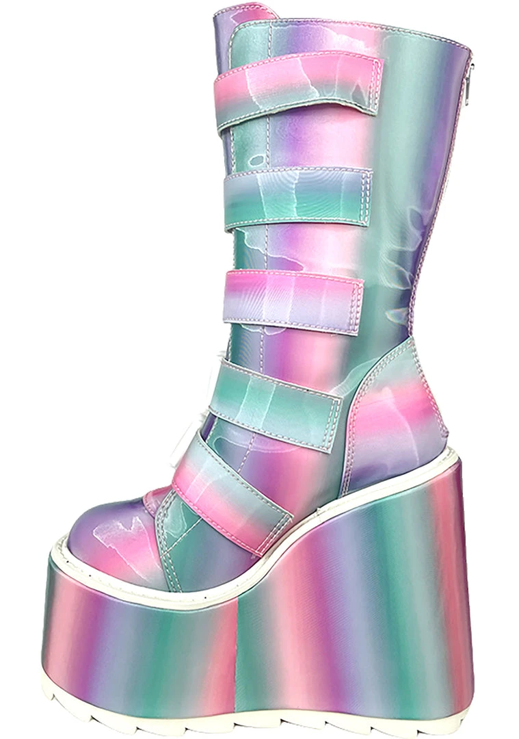 Y.R.U. Tea Room Cinema Dune Techno Platform Boots In Prizmatiq Pastel 8 Y.R.U. Tea Room Cinema Dune Techno Platform Boots In Prizmatiq Pastel