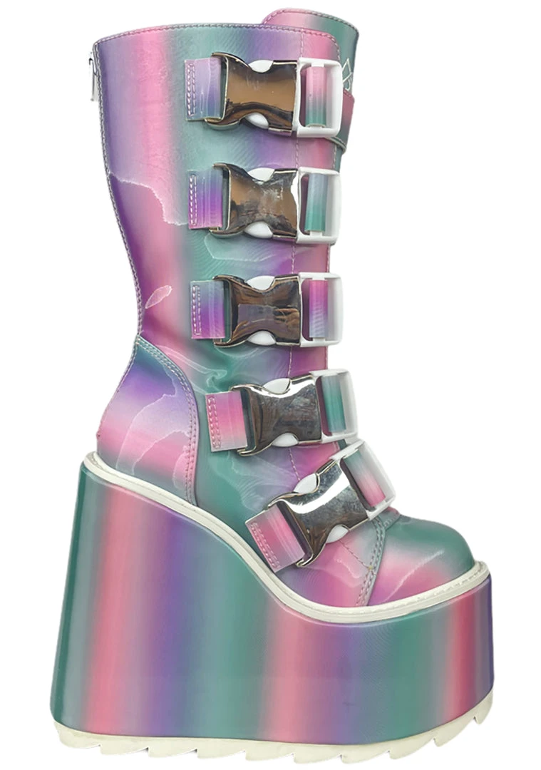 Y.R.U. Tea Room Cinema Dune Techno Platform Boots In Prizmatiq Pastel 6 Y.R.U. Tea Room Cinema Dune Techno Platform Boots In Prizmatiq Pastel