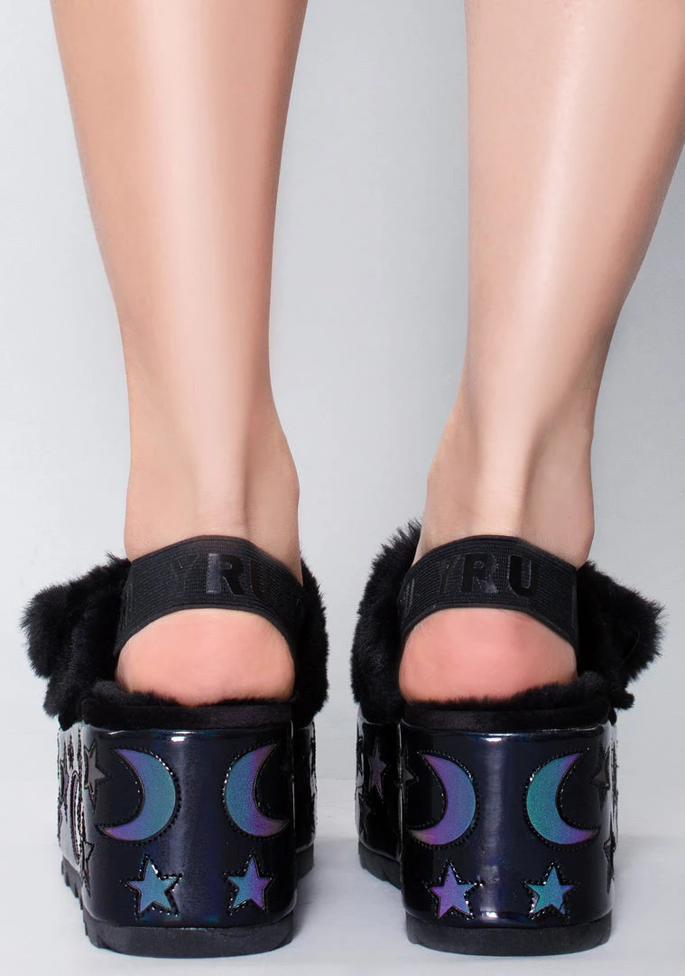 Y.R.U. Qozii Luna Reflective Platform Slides Shoes 5 Y.R.U. Qozii Luna Reflective Platform Slides Shoes