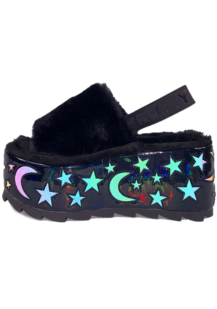 Y.R.U. Qozii Luna Reflective Platform Slides Shoes 8 Y.R.U. Qozii Luna Reflective Platform Slides Shoes