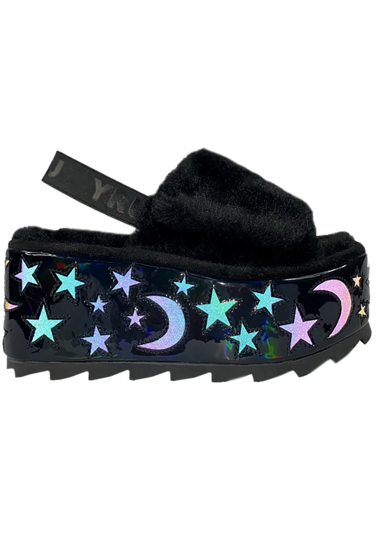 Y.R.U. Qozii Luna Reflective Platform Slides Shoes 6 Y.R.U. Qozii Luna Reflective Platform Slides Shoes