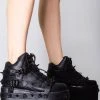 Y.R.U. Qozmo Bondage Rose Blackout Platform Sneakers Shoes 1 Y.R.U. Qozmo Bondage Rose Blackout Platform Sneakers Shoes