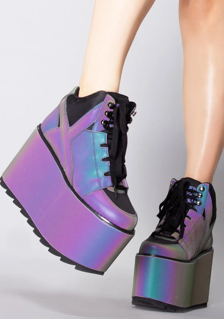 Y.R.U. Qozmo Hi Reflective Platform Sneakers 3 Y.R.U. Qozmo Hi Reflective Platform Sneakers