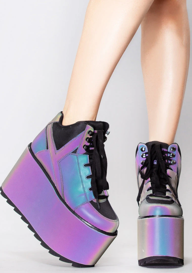Y.R.U. Qozmo Hi Reflective Platform Sneakers 5 Y.R.U. Qozmo Hi Reflective Platform Sneakers