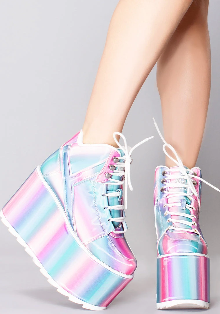 Y.R.U. Mad World Qozmo Platform Sneakers In Prizmatiq Pastel 4 Y.R.U. Mad World Qozmo Platform Sneakers In Prizmatiq Pastel