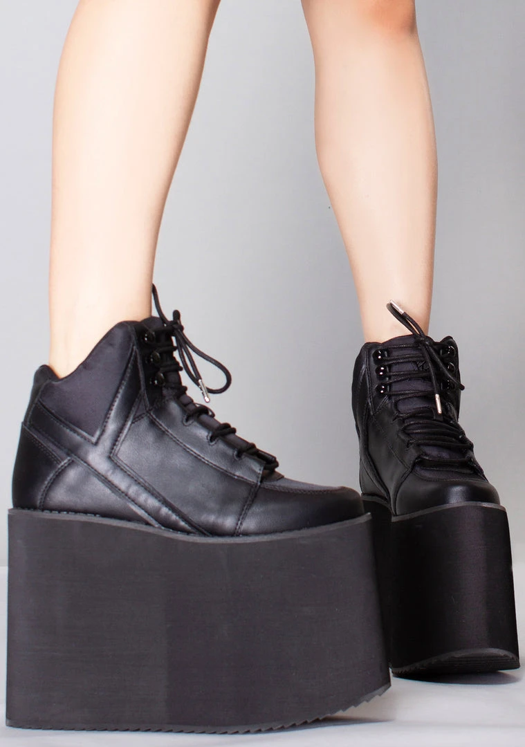 Y.R.U. Qozmo Sky Hi Platform Sneakers In Black Shoes 3 Y.R.U. Qozmo Sky Hi Platform Sneakers In Black Shoes