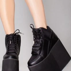 Y.R.U. Qozmo Sky Hi Platform Sneakers In Black Shoes 9 Y.R.U. Qozmo Sky Hi Platform Sneakers In Black Shoes