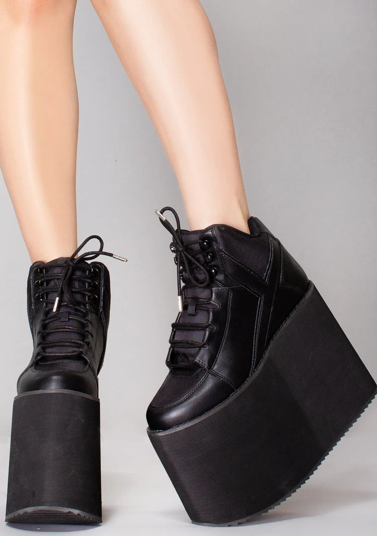 Y.R.U. Qozmo Sky Hi Platform Sneakers In Black Shoes 4 Y.R.U. Qozmo Sky Hi Platform Sneakers In Black Shoes