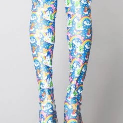 Y.R.U. X Care Bears Labyrinth Platform Thigh High Boots In Blue Sky