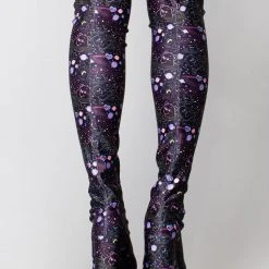 Y.R.U. X Care Bears Labyrinth Platform Thigh High Boots In Cosmic Black New 7 Y.R.U. X Care Bears Labyrinth Platform Thigh High Boots In Cosmic Black New