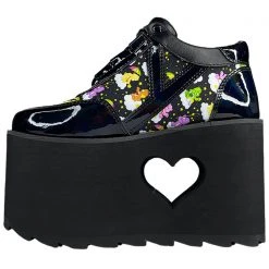 Y.R.U. Qozmo Lo Care Bears Platform Sneakers In Black Sky New 8 Y.R.U. Qozmo Lo Care Bears Platform Sneakers In Black Sky New