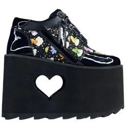 Y.R.U. Qozmo Lo Care Bears Platform Sneakers In Black Sky New