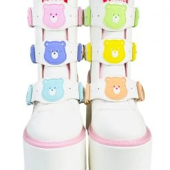 Y.R.U. New Dune Lo Care Bears Platform Boots In White