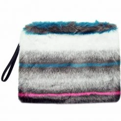 LA Style Rush Rabbit Faux Fur Clutch Handbag