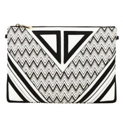 Melie Bianco Bags Zoey Geometric Clutch Crossbody Purse In White