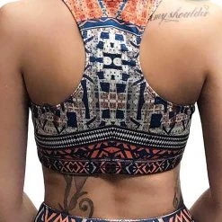 LA Style Rush Women's Festival Aztec Sports Bra Top